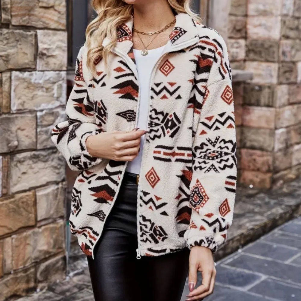Women’s Sherpa Aztec Print Jacket